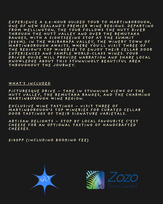 Martinborough Wine Tour (Sat 7 Feb)